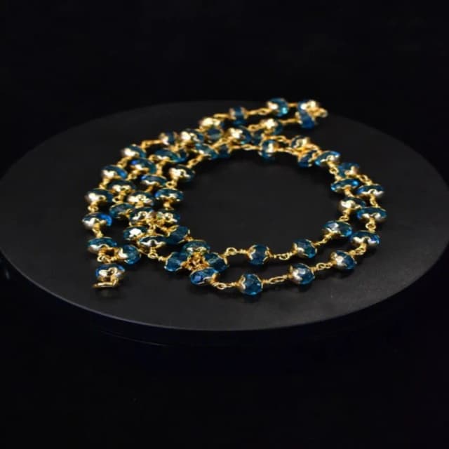 Blue Stone Malai, ஐம்பொன் நீல கல் மாலை, പഞ്ചലോഹം ബ്ലൂ സ്റ്റോ...