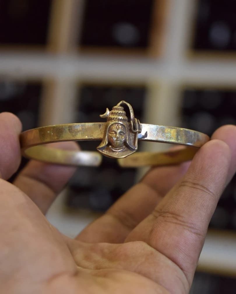 Shivan Bracelet, ஐம்பொன் சிவன் காப்பு, పంచలోహం శివుడి కడియం, പഞ്ചലോഹം ശിവൻ ഇടി വള