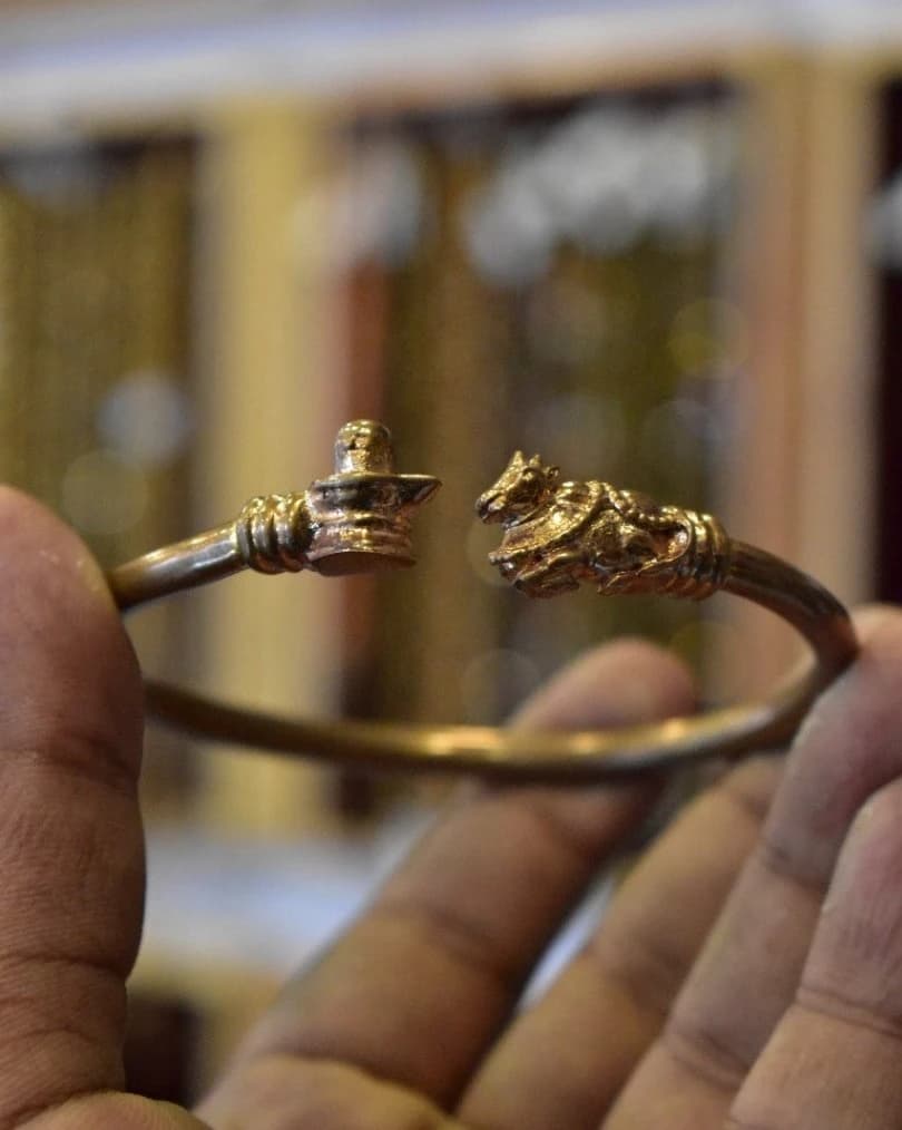 Shivan Nandhi Bracelet, ஐம்பொன் சிவன் நந்தி காப்பு, పంచలోహం శివుడి మరియు నంది కడియం, പഞ്ചലോഹം ശിവ നന്ദി  ഇടി വള