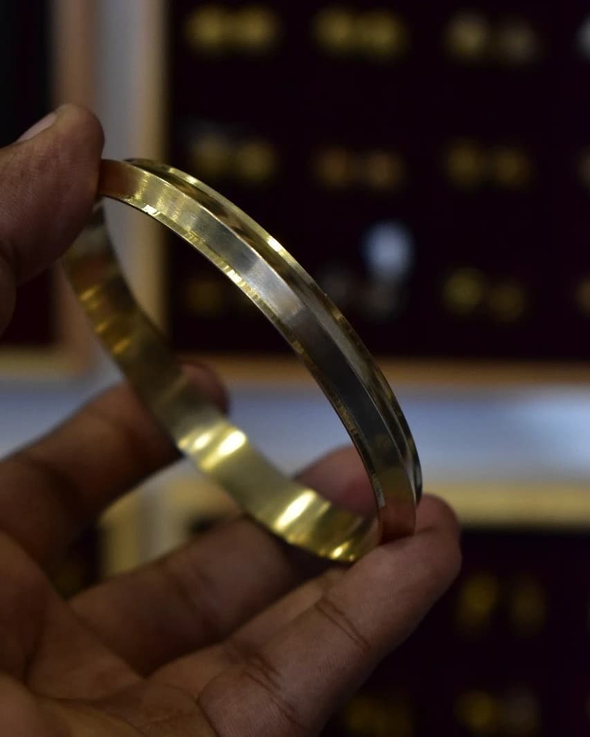 Punjabi Bracelet, ஐம்பொன் முப்பட்டை காப்பு, పంచ లోహం పంజాబీ కడియం, പഞ്ചലോഹം  പഞ്ചാബി  ഇടി വള