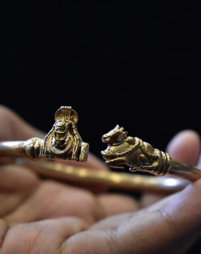 Annamalaiyar Nandhi Bracelet, ஐம்பொன் அண்ணாமலையார் நந்தி காப்பு, అన్న మలయార్ నంది కడియం, പഞ്ചലോഹം അണ്ണാമലൈയാർ നന്ധി ഇടിവള 