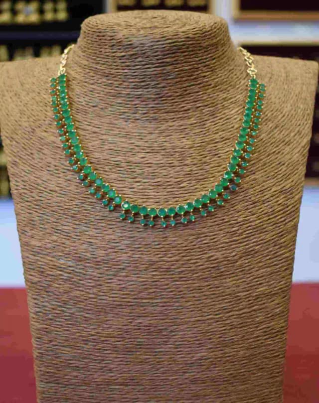 Emerald Necklace, ஐம்பொன் மரகத நெக்லஸ், പഞ്ചലോഹം മരതക മാല, ప...