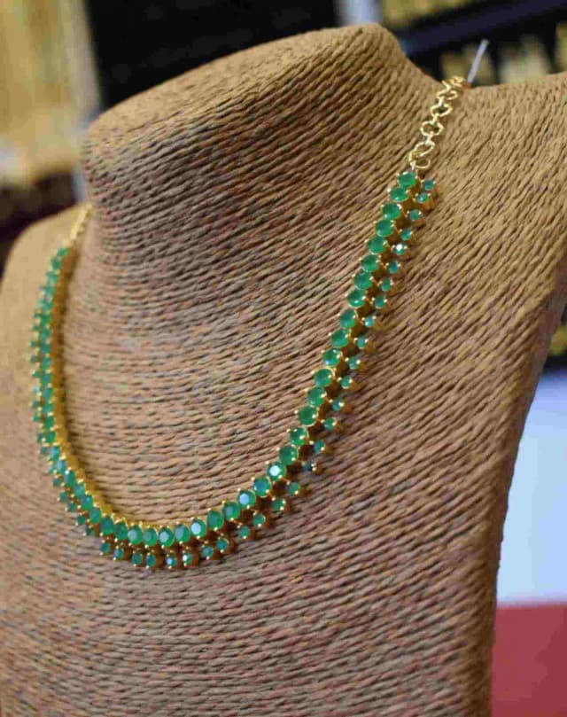 Emerald Necklace, ஐம்பொன் மரகத நெக்லஸ், പഞ്ചലോഹം മരതക മാല, ప...