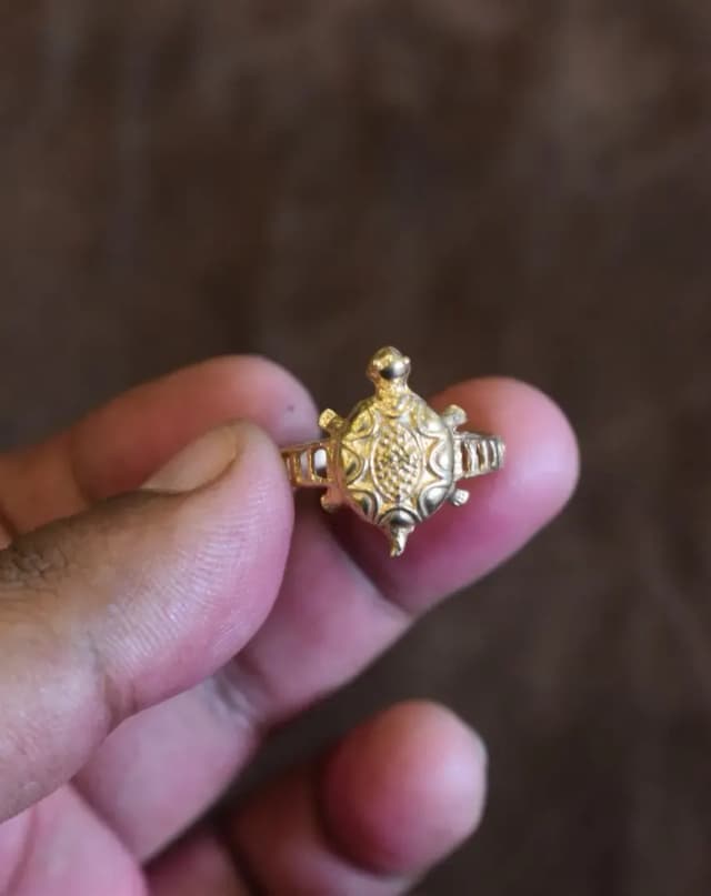 Majestic Turtle Shield Ring, ആമ മോതിരം, ஐம்பொன் ஆமை மோதிரம்-...