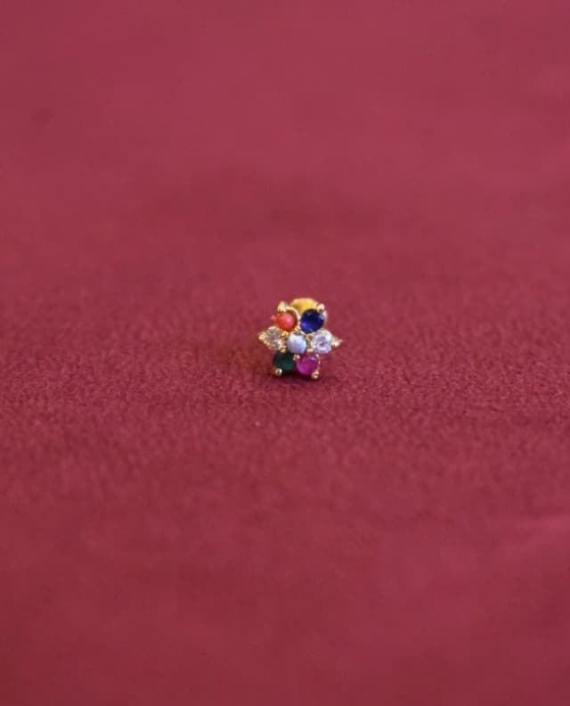 Panchaloham Navarathana Stone Nosepin, பஞ்சலோகம் நவரத்தின கல...