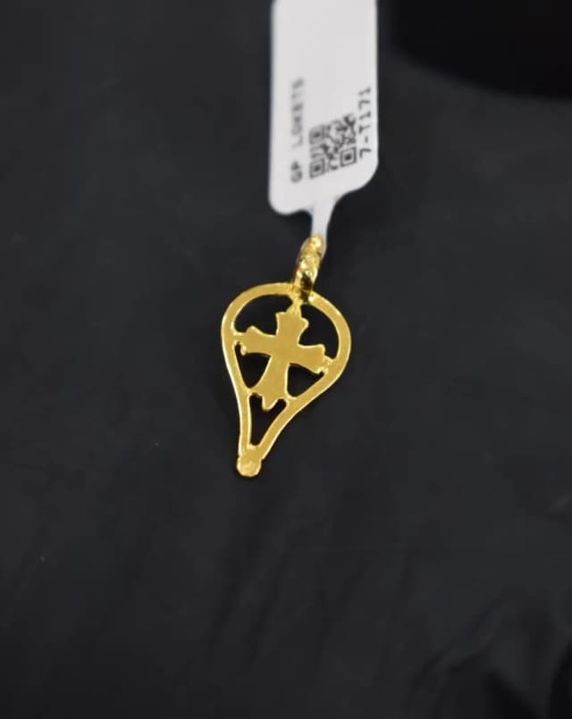 Gold Polish Silver Cross Leaf Thali Locket, ഗോൾഡ് പ്ലേറ്റഡ് ...